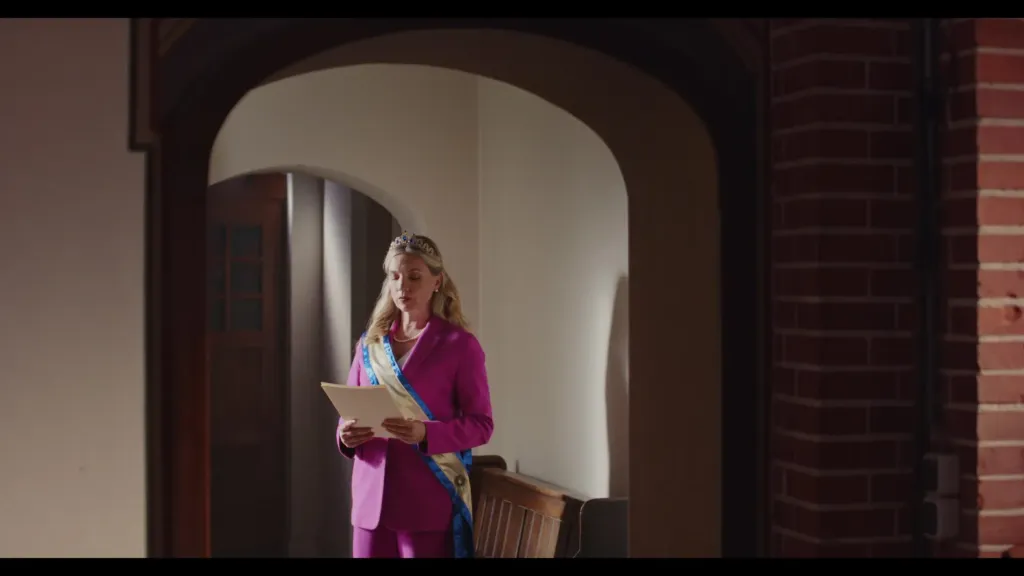 Beeld uit de video over Amalia's troonrede in 2045, gemaakt door metmotion (beeld 1)